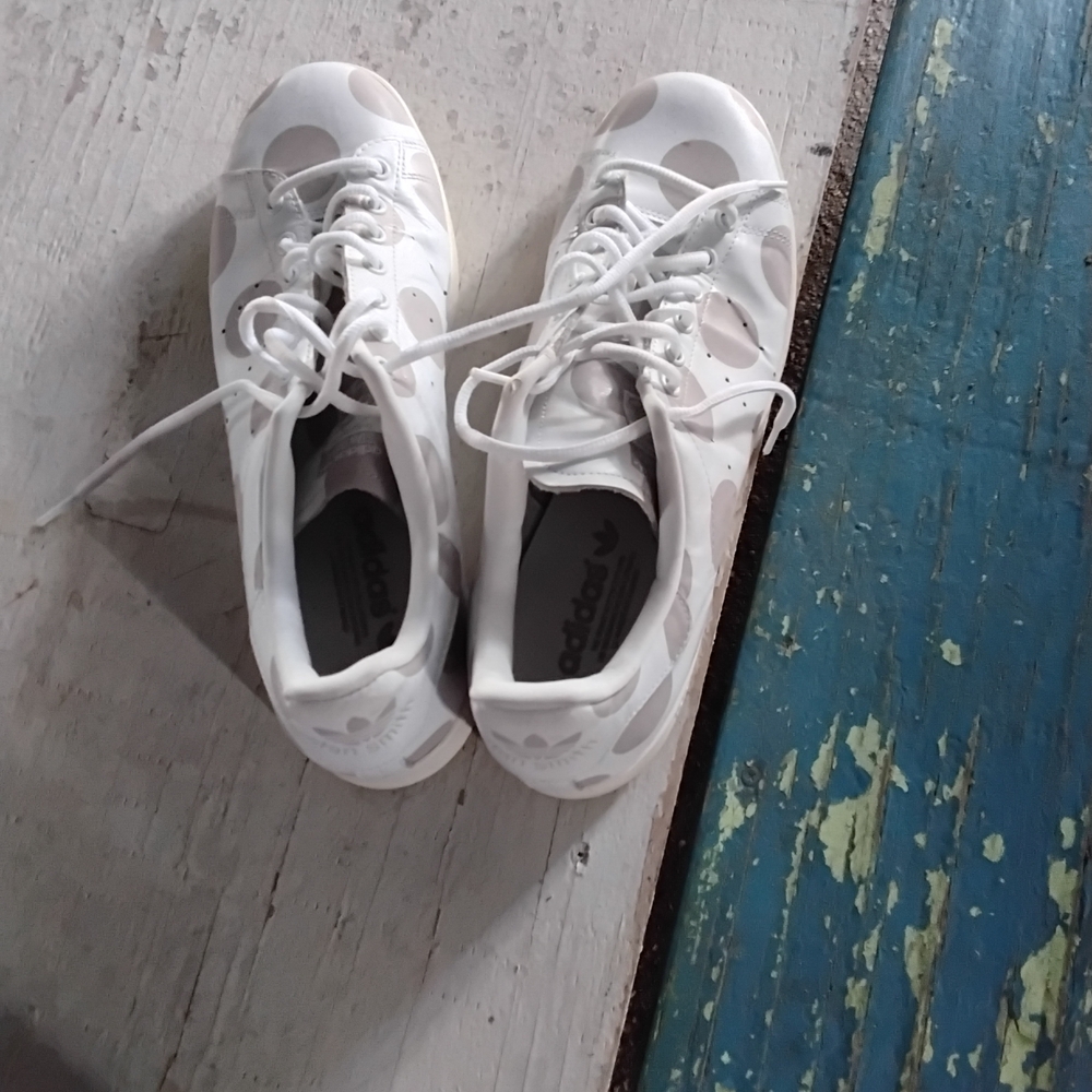 Adidas White Polka Dot Sneakers